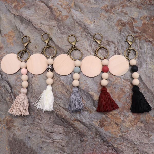 Bohemian Silicone Bead Keychain w/ Tassel