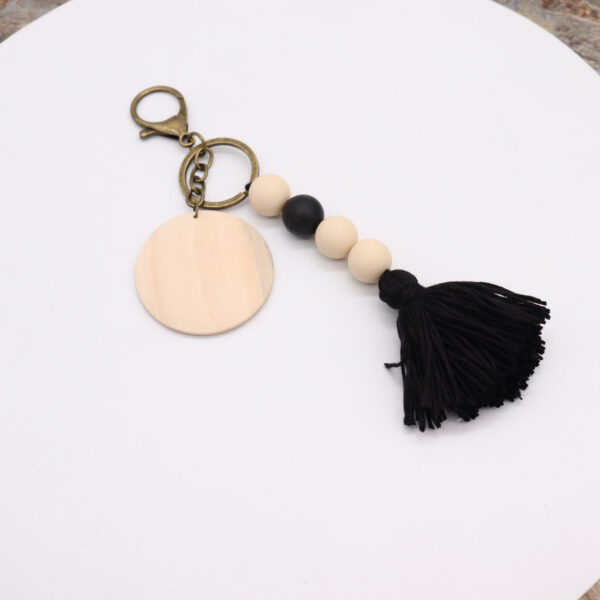 Bohemian Silicone Bead Keychain w/ Tassel - Image 2