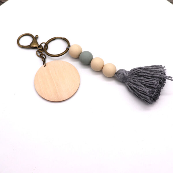 Bohemian Silicone Bead Keychain w/ Tassel - Image 3