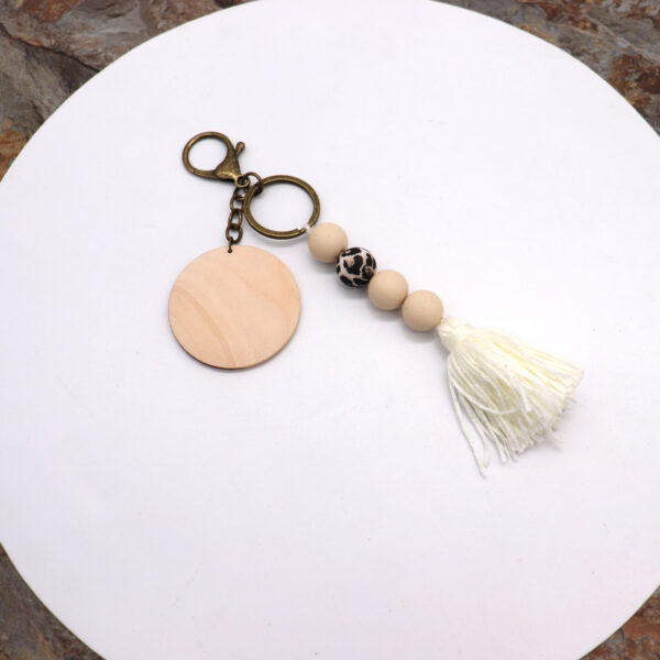 Bohemian Silicone Bead Keychain w/ Tassel - Image 4