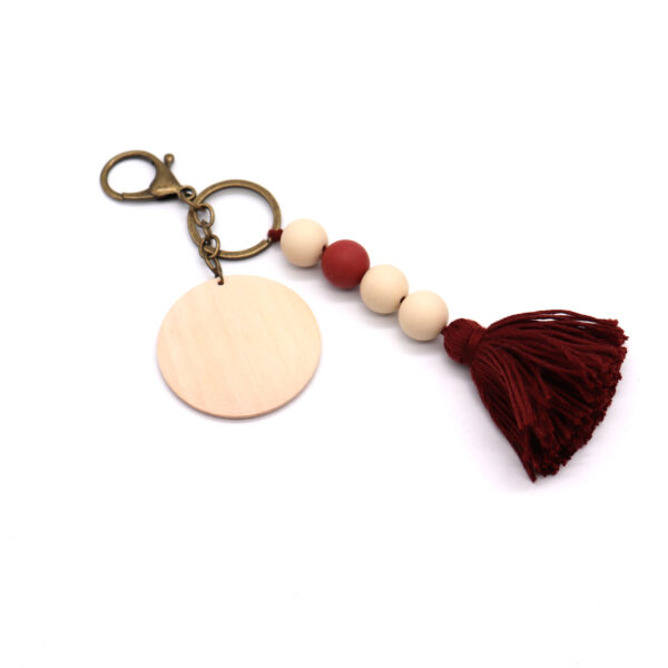 Bohemian Silicone Bead Keychain w/ Tassel - Image 6