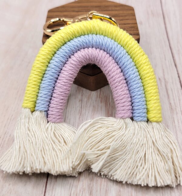 Macrame Rainbow Keychain - 5 Colors to Choose From - Image 6