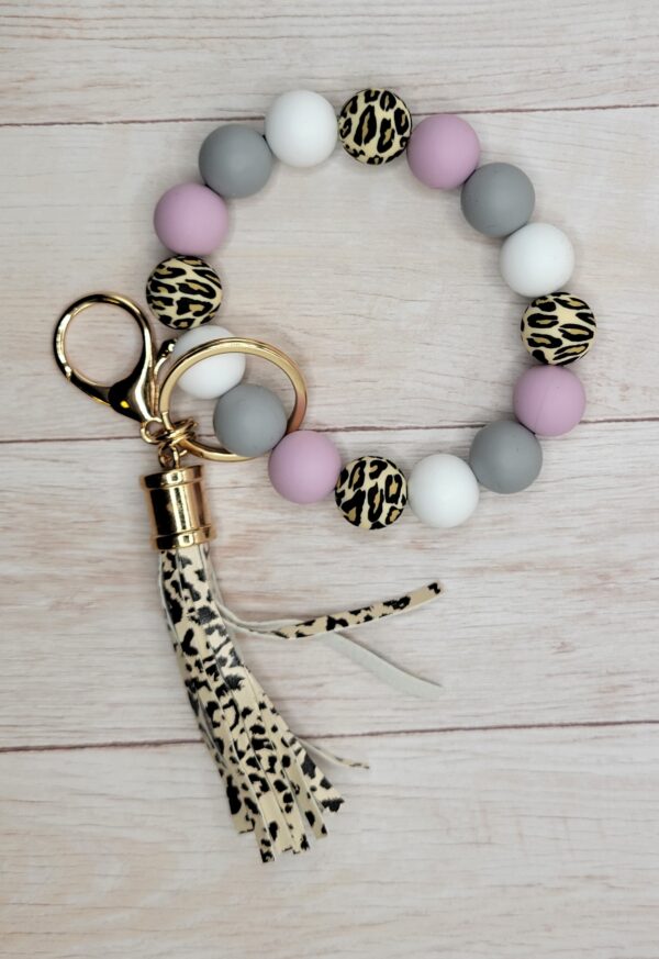 A3 - Purple / Grey Leopard Silicone Wristlet