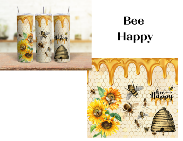 Bee Happy 20 oz Tumbler - Image 3