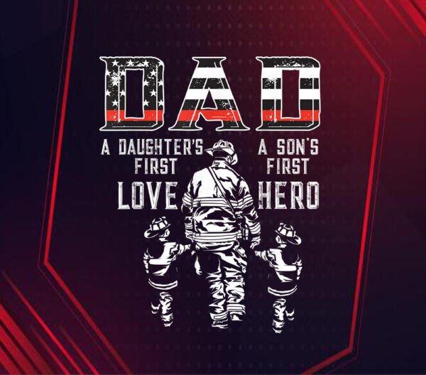 Dad Love Hero - Fire Fighter 20 oz Tumbler - Image 3