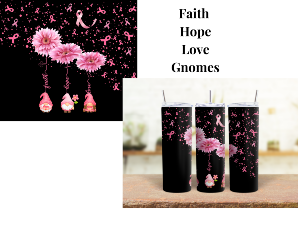 Faith Hope Love Gnomes 20 oz Tumbler - Image 3