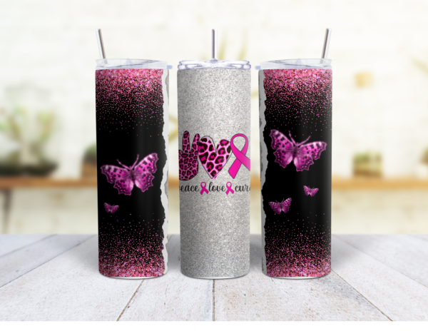 Cancer - Peace Love Cure 20 oz Tumbler