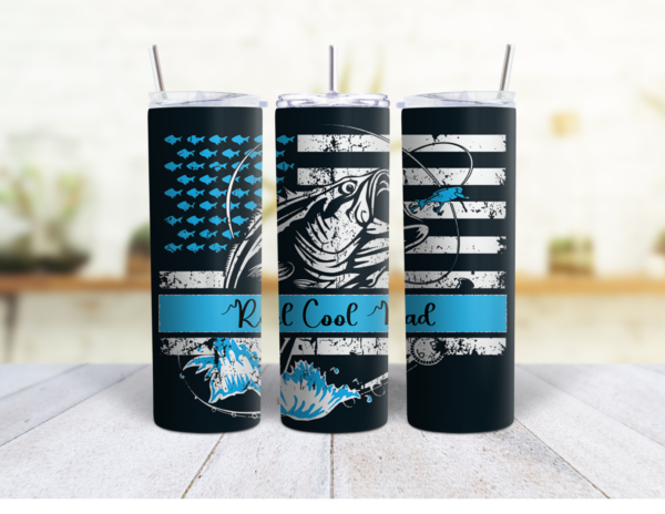 Reel Cool Dad Fishing Flag 20 oz Tumbler