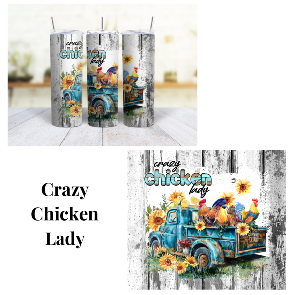 Crazy Chicken Lady 20 oz Tumbler - Image 4