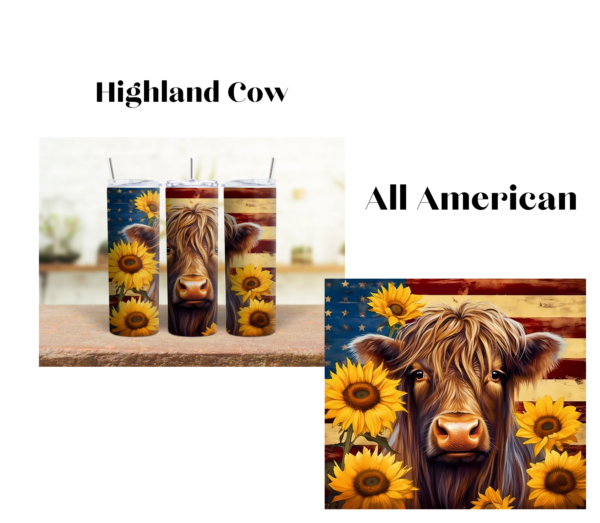 Highland Cow All American 20 oz Tumbler - Image 2