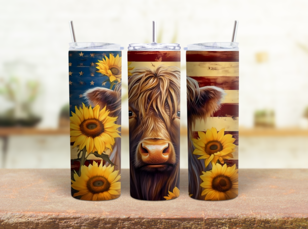 Highland Cow All American 20 oz Tumbler