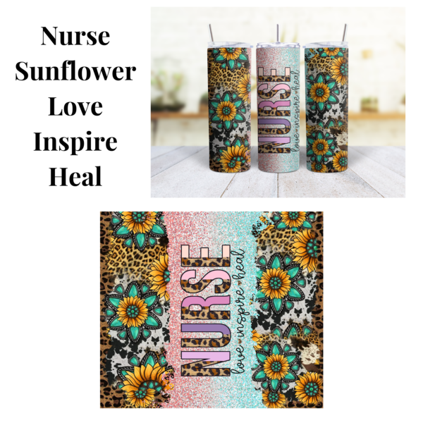 Nurse Sunflower 20 oz Tumbler - Image 2