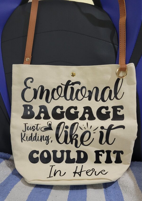 Canvas Tote Bag - Emotional Baggage - Small 12"x12"