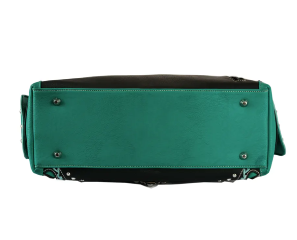 Black with Cross & Turquoise Accents Purse - Image 4