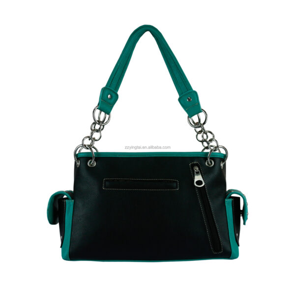 Black with Cross & Turquoise Accents Purse - Image 2